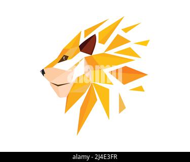 Modern Lion Head Symbol Illustration Vector Stock Vector