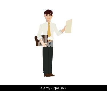 Detailed Businessman Illustration with Cartoon Style Vector Stock Vector