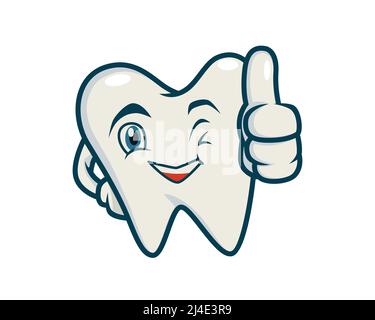 Humbly and Friendly Tooth Recommending Gesture Vector Stock Vector