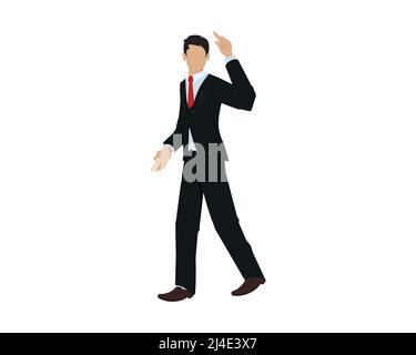 CEO or Employee with Cool Walking Gesture Illustration Vector Stock Vector