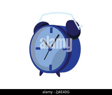 Alarm Clock with Blue Color Illustration Vector Stock Vector