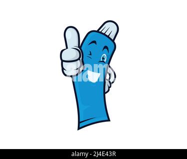 Humbly and Friendly Toothpaste Recommending Gesture Vector Stock Vector