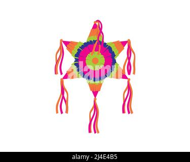 Detailed Colorful Pinata Star Illustration Vector Stock Vector
