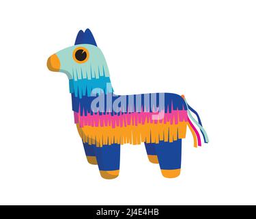 Detailed Colorful Pinata Horse Illustration Vector Stock Vector
