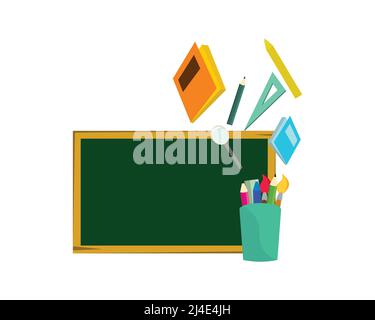 Back to School Symbolization with School Stationery Vector Stock Vector
