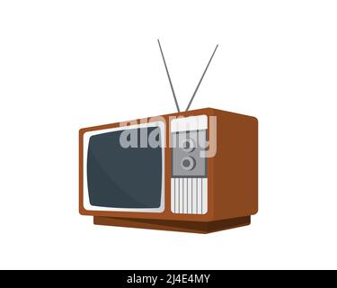 Detailed Old and Vintage Television Illustration Vector Stock Vector