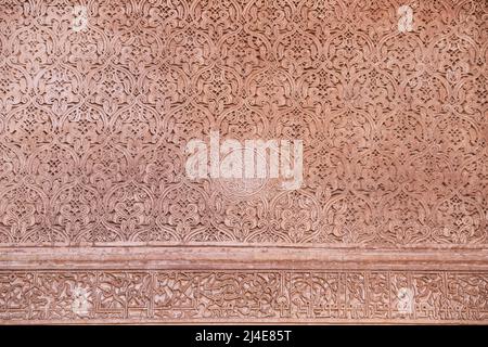 Details in Saadiens Tombs in Marrakech City in Morocco Stock Photo