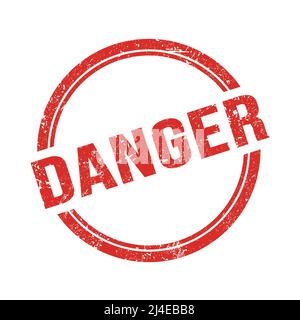 DANGER text written on red grungy vintage round stamp. Stock Photo