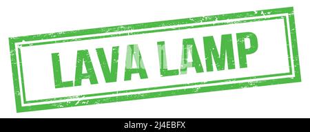 LAVA LAMP text on green grungy vintage rectangle stamp. Stock Photo