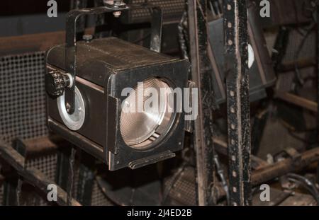 Old Projectors. Retro Equipment Theater Stage Image Concept. Stock Photo