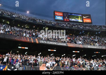 Barcelona, Spain. 14th Apr, 2022. UEFA Europa League soccer match quarter finals second leg FC Barcelona vs Eintracht Frankfurt at Camp Nou stadium. Barcelona. April 14, 2022 900/Cordon Press Credit: CORDON PRESS/Alamy Live News Stock Photo