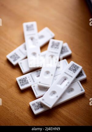 Covid lateral Flow tests Stock Photo