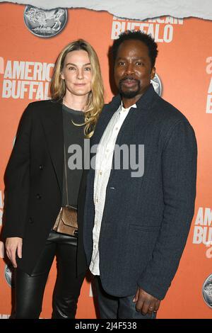 Harold Perrineau and wife Brittany Robinson attend the Broadway Opening of 'American Buffalo' on April 14, 2022 at The Circle in the Square Theatre in New York, New York, USA. Robin Platzer/ Twin Images/ Credit: Sipa USA/Alamy Live News Stock Photo