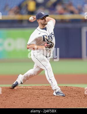 Tampa Bay Rays pitcher Jalen Beeks throws during the first inning of a  baseball game against the New York Yankees on Monday, Aug. 15, 2022, in New  York. (AP Photo/Adam Hunger Stock