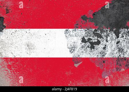 Flag of austria painted on a distressed old concrete wall surface Stock Photo