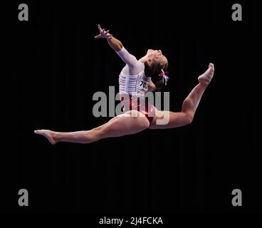 Oklahoma gymnast Audrey Davis competes during an NCAA gymnastics meet ...