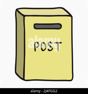 postbox cartoon hand style mail icon vector flat illustration Stock Vector