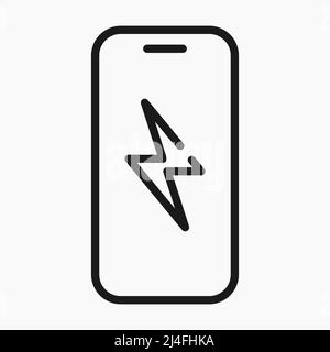 smartphone charge simple line icon vector flat illustration Stock Vector