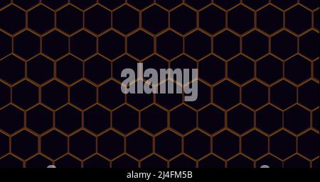 grid structure of black honeycomb elements on red background in carbon ...
