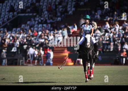 Buenos Aires, Argentina. 14th Apr, 2022. Paulina Vasquetto from Argentina seen during the Women's Polo World Cup Semifinals between Argentina and Italia at Campo Argentino de Polo. Final Score: Argentine 7 - 0 Italy Credit: SOPA Images Limited/Alamy Live News Stock Photo