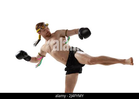 A Muay Thai, kick boxer waiting for his fight, Phuket , Thailand