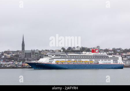 Cobh, Cork, Ireland. 15th April, 2022. Cruise ships returned to Cork Harbour for the first time in over two years with the arrival of the liner Borealis, seen here steaming to her berth in Cobh, Co. Cork, Ireland.  - Credit; David Creedon / Alamy Live News Stock Photo