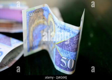 image of a denar macedonian curency , banknote Stock Photo