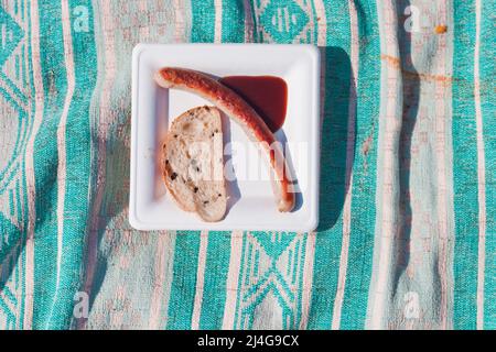 Delicious beach snack on a sunny day Stock Photo