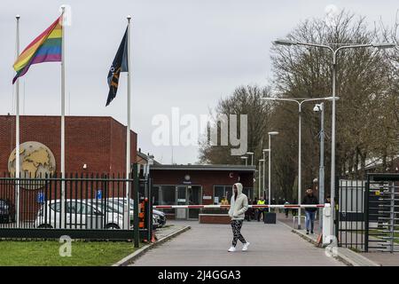 Ter Apel, Netherlands. 15th Apr 2022. 2022-04-15 14:19:11 TER APEL - Application Center Ter Apel. According to the state secretary, the reception of asylum seekers must 'really improve'. ANP VINCENT JANNINK netherlands out - belgium out Credit: ANP/Alamy Live News Stock Photo