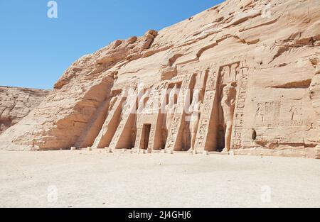 The Small Temple of Nefertari at Abu Simbel Stock Photo