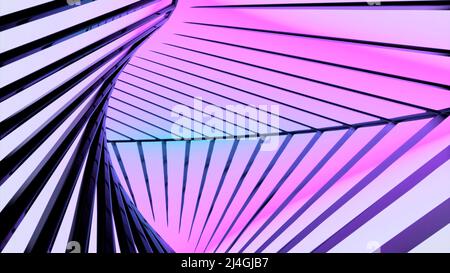 Yellow and green gleaming background.Design. An abstraction made like a tunnel with black stripes moving from the inside. Stock Photo