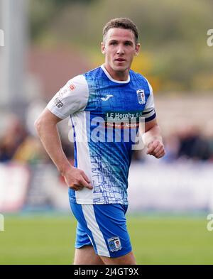 Barrow's John Rooney during the Sky Bet League Two match at The Dunes Hotel Stadium, Barrow-in-Furness. Picture date: Friday April 15, 2022. Stock Photo