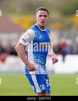 Barrow's John Rooney during the Sky Bet League Two match at The Dunes Hotel Stadium, Barrow-in-Furness. Picture date: Friday April 15, 2022. Stock Photo