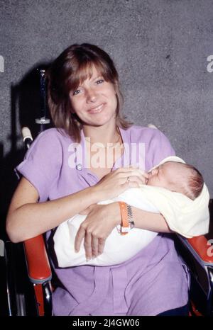 Debby Boone with son Jordan in 1980 Credit: Ralph Dominguez/MediaPunch Stock Photo