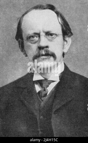 Sir Joseph John Thomson (1856 – 1940) British physicist and Nobel Laureate in Physics, credited with the discovery of the electron, the first subatomic particle to be discovered. Stock Photo