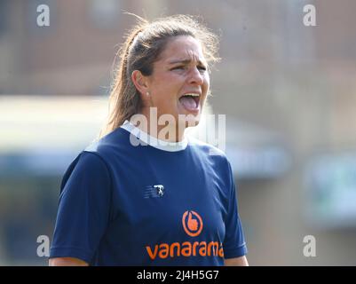 Southend, UK. 15th Apr, 2022. SOUTHEND, ENGLAND - APRIL 15: Rachel Hill coach of Wealdstoneduring National League between Southend United and Wealdstone at Roots Hall Stadium, Southend on Seas, UK on 15th April, 2022 Credit: Action Foto Sport/Alamy Live News Stock Photo