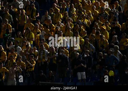 Rome, Italy, Italy. 14th Apr, 2022. BodÃ¸/Glimt Fans during the return leg of the quarter-finals of UEFA Conference League between A.S. Roma and FK BodÃ¸/Glimt at Stadio Olimpico on 13th April 2022 in Rome, Italy. (Credit Image: © Domenico Cippitelli/Pacific Press via ZUMA Press Wire) Stock Photo