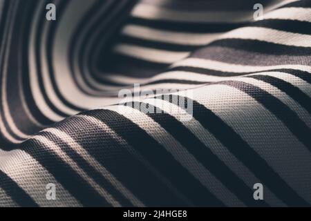 Wavy lines and fabric texture for background. Black and white colors Stock Photo