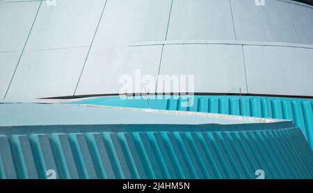 Epcot theme park, Orlando, Florida, USA, March 25th 2022, landscape format close up shot of a futuristic building. Stock Photo