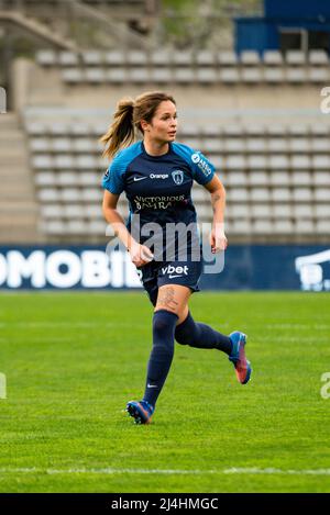 Tess Laplacette of Paris FC during the Women's French championship D1 Arkema football match between Paris FC and Montpellier HSC on April 15, 2022 at Charlety stadium in Paris, France - Photo Antoine Massinon / A2M Sport Consulting / DPPI Stock Photo