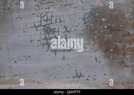 Close up view of gray cement wall texture with scratches and cracks. Natural Background. Stock Photo