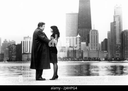John Candy, Ally Sheedy, on-set of the film, 'Only The Lonely', 20th Century-Fox, 1991 Stock Photo
