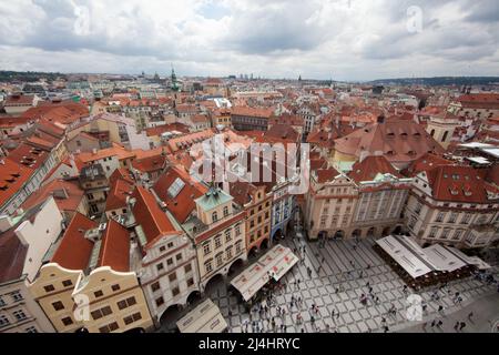 Views from Vez Tower, Stare Mesto, Prague, Czech Republic Stock Photo