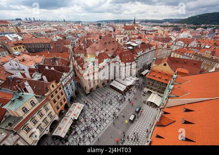 Views from Vez Tower, Stare Mesto, Prague, Czech Republic Stock Photo