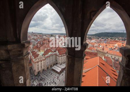 Views from Vez Tower, Stare Mesto, Prague, Czech Republic Stock Photo