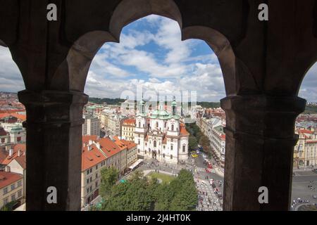 Views from Vez Tower, Stare Mesto, Prague, Czech Republic Stock Photo