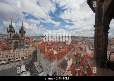 Views from Vez Tower, Stare Mesto, Prague, Czech Republic Stock Photo