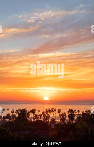 Warm sunset over La Jolla Shores in California Stock Photo