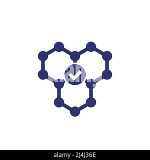 polymer icon with a molecule Stock Vector