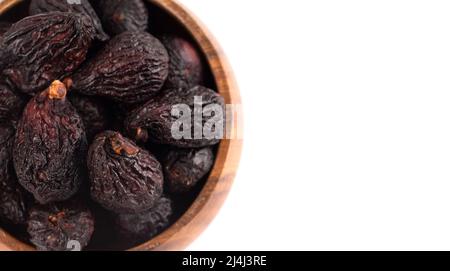 Dried Mission Figs on a White Background Stock Photo